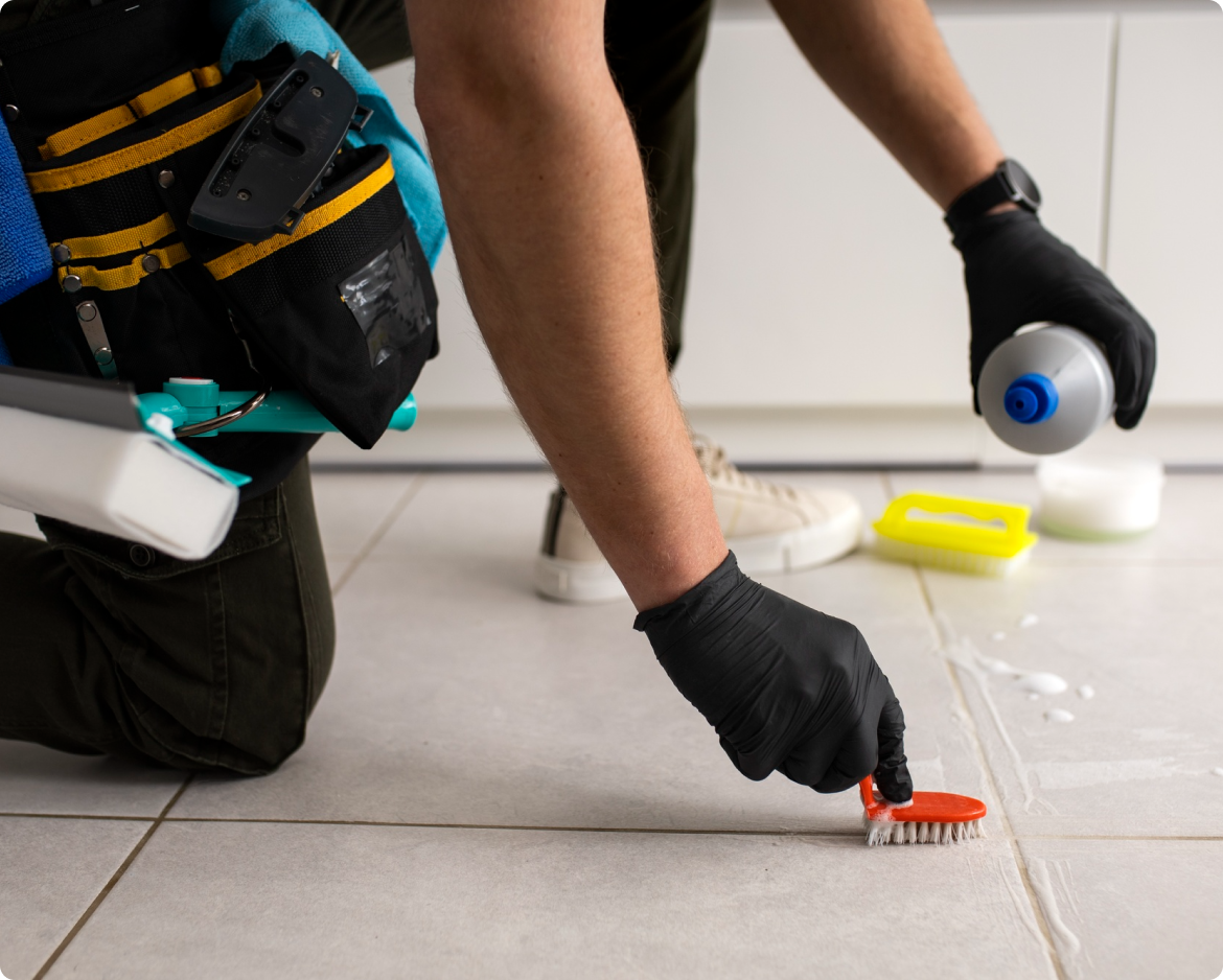 benefits img Scrubbing grout and tile